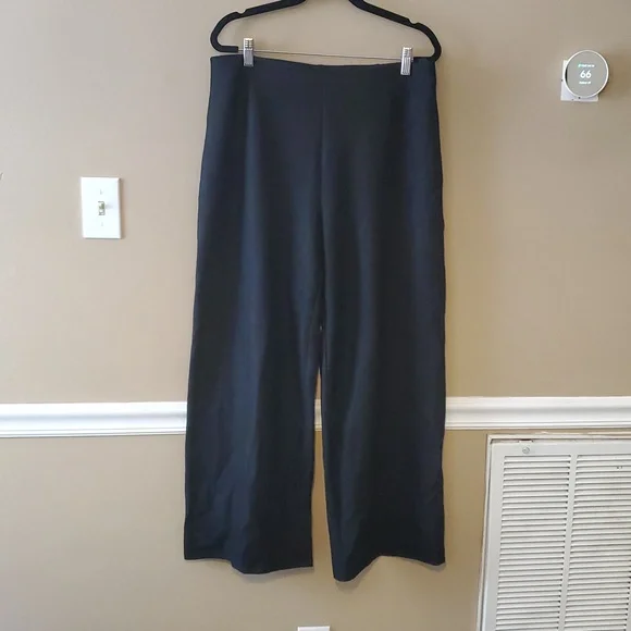 Eileen Fisher Wool Wide Leg Pants In Black Size M NWT'S - Picture 3 of 10